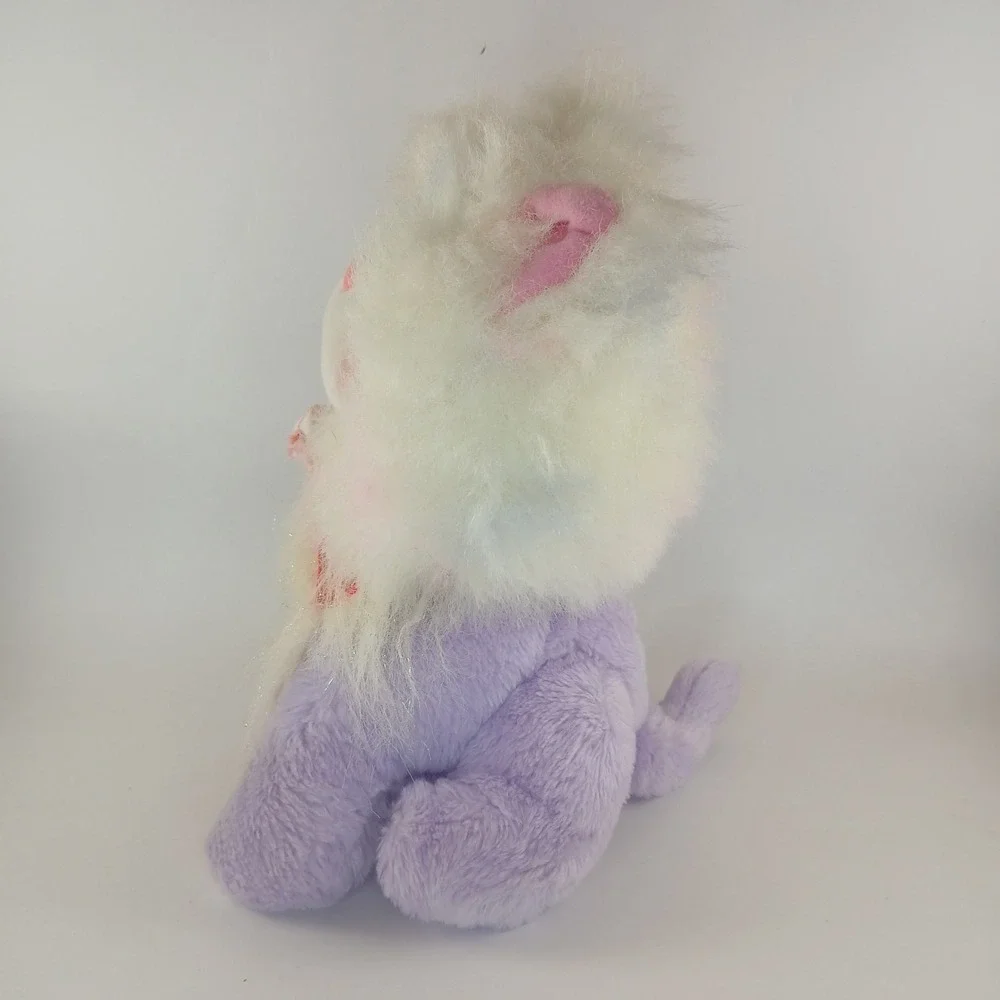 Vtg 1986 Mattel Barbie Rockers Plush White Purple Sparkle Cat Kitten Stuffed Toy